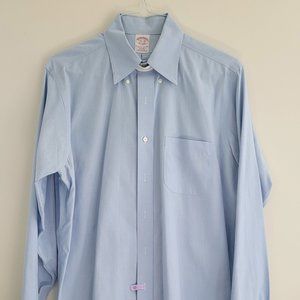 Brooks Brothers Button Down Collared Blue Non-Iron Shirt Size 15.5/36